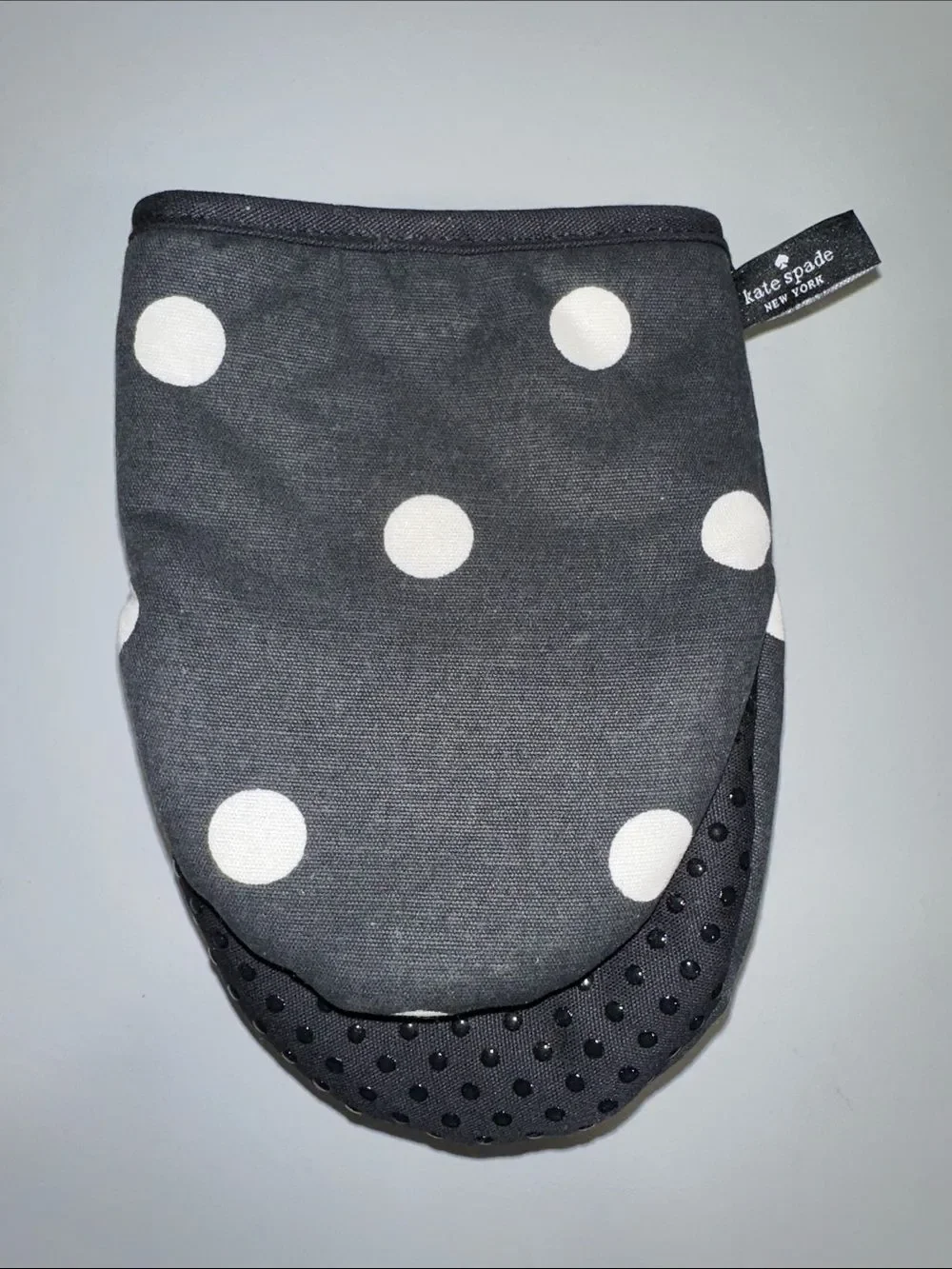 kate spade White Black Large Polka Dot Cotton Kitchen Towels & Mitt Set